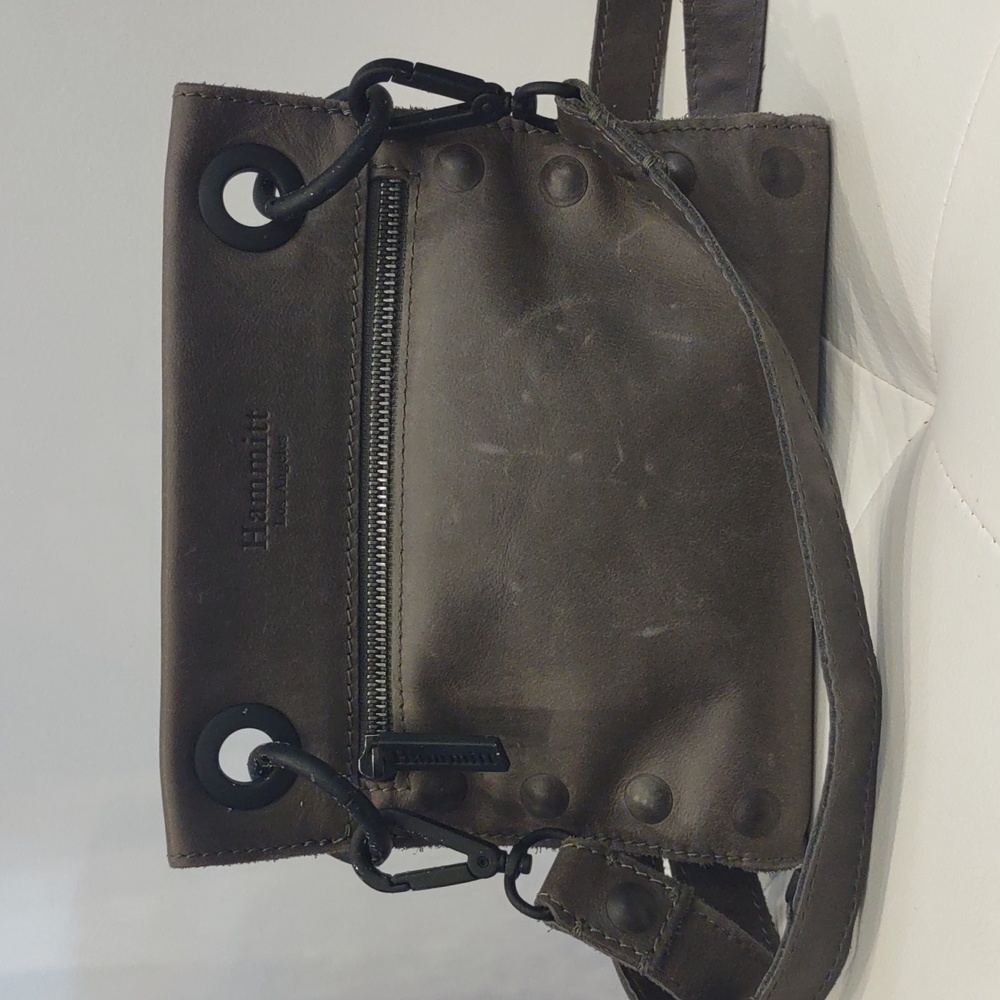 Hammitt Tony Small Crossbody Dark Gray Black Hardware Purse Handbag used Rare